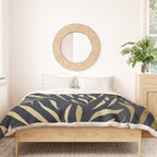 Navy and Gold Abstract Leaves Duvet Cover Gallery Image 3