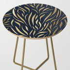 Navy and Gold Abstract Leaves Side Table Gallery Image 2