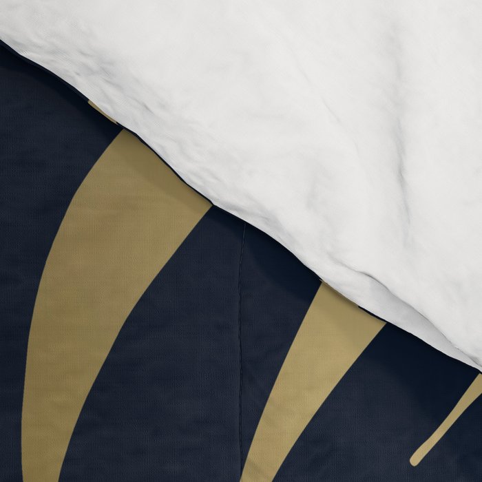 Navy and Gold Abstract Leaves Comforter Gallery Image 4