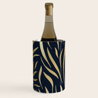 Navy and Gold Abstract Leaves Wine Chiller Gallery Image 2