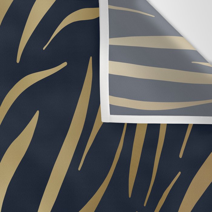 Navy and Gold Abstract Leaves Wall Tapestry Gallery Image 3