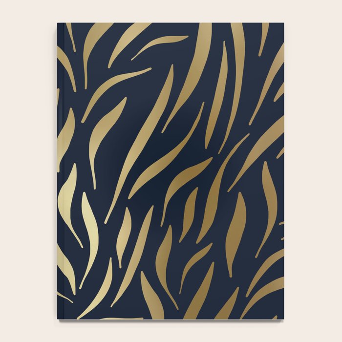 Navy and Gold Abstract Leaves Notebook Gallery Image 4