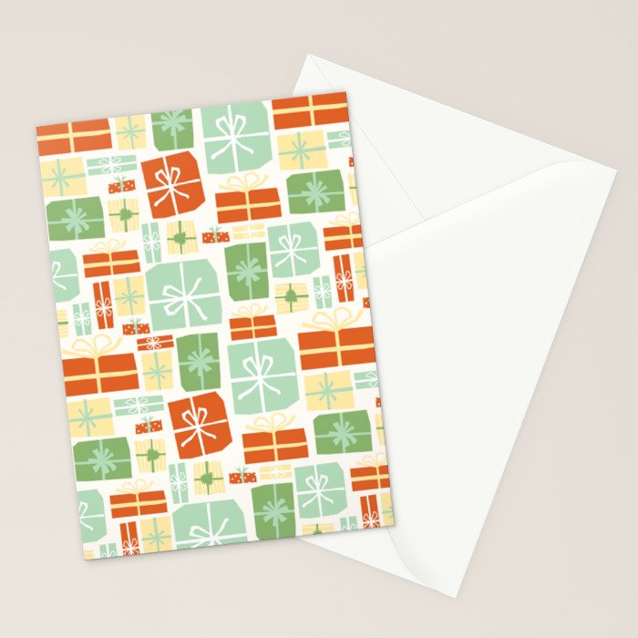 Holiday gifts in red and green Stationery Card Gallery Image 2