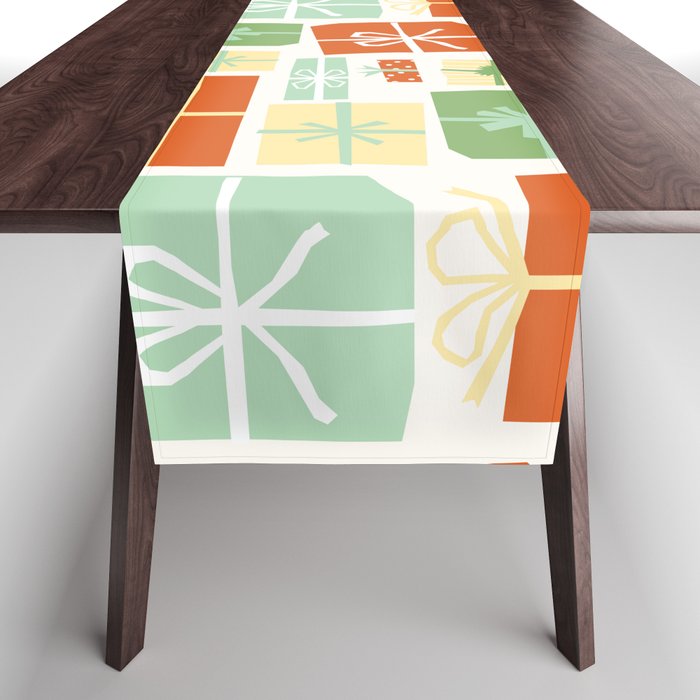 Holiday gifts in red and green Table Runner Gallery Image 1