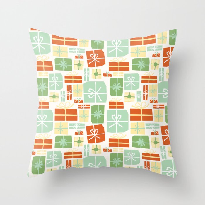 Holiday gifts in red and green Throw Pillow Gallery Image 6