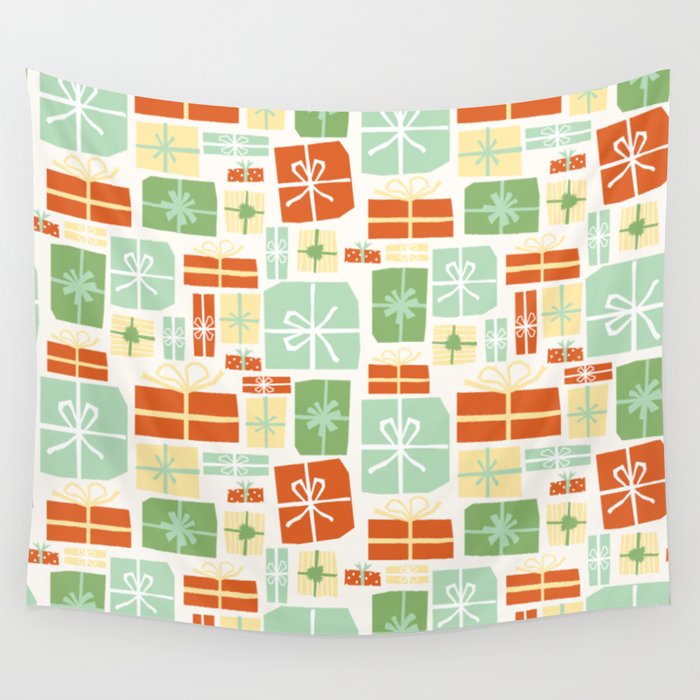 Holiday gifts in red and green Wall Tapestry Gallery Image 4