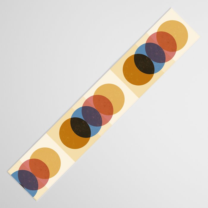Abstraction_SUNRISE_SUNSET_CIRCLE_RISING_COLORFUL_POP_ART_0425A Table Runner Gallery Image 3