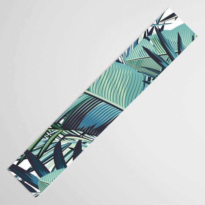 Tropical, Palm Trees, Green and Blue, Abstract Table Runner Gallery Image 3