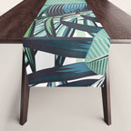 Tropical, Palm Trees, Green and Blue, Abstract Table Runner Gallery Image 1