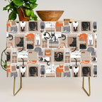 Purfect feline architecture // beige background cute cats in cardboard boxes Credenza Gallery Image 1