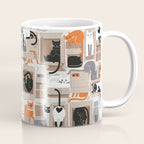 Purfect feline architecture // beige background cute cats in cardboard boxes Coffee Mug Gallery Image 1