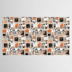 Purfect feline architecture // beige background cute cats in cardboard boxes Tablecloth Gallery Image 2