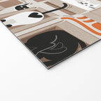 Purfect feline architecture // beige background cute cats in cardboard boxes Welcome Mat Gallery Image 2