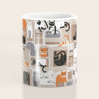 Purfect feline architecture // beige background cute cats in cardboard boxes Coffee Mug Gallery Image 4