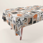 Purfect feline architecture // beige background cute cats in cardboard boxes Tablecloth Gallery Image 1