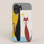 Mid-Century Modern Art Cats iPhone Case Gallery Image 1