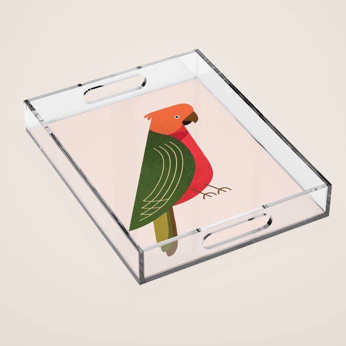 Whimsy Australian King Parrot Acrylic Tray Gallery Image 1