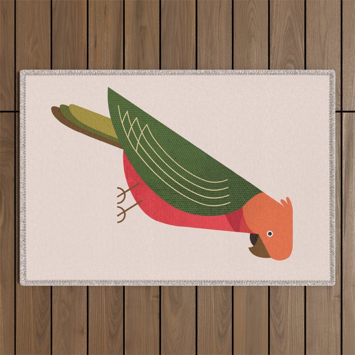 Whimsy Australian King Parrot Outdoor Rug Gallery Image 1