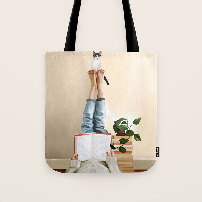 Paws and Prose Tote Bag Gallery Image 1