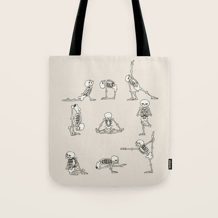 Skeleton Yoga Tote Bag Gallery Image 1