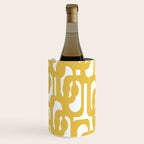 Mustard Yellow and White Mid-century Modern Loop Pattern Wine Chiller Gallery Image 2