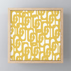 Mustard Yellow and White Mid-century Modern Loop Pattern Mini Art Print Gallery Image 1