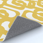 Mustard Yellow and White Mid-century Modern Loop Pattern Rug Gallery Image 4
