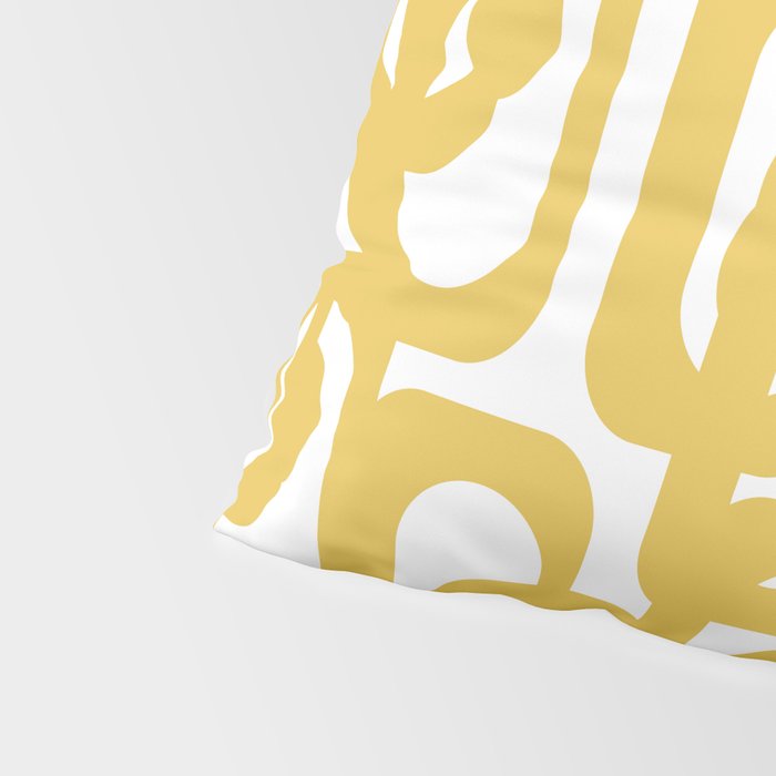 Mustard Yellow and White Mid-century Modern Loop Pattern Pillow Sham Gallery Image 4