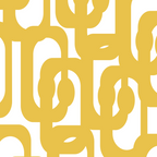 Mustard Yellow and White Mid-century Modern Loop Pattern Coffee Mug Gallery Image 2