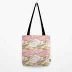 Pink Gold Glitter Agate Pretty Girly Tote Bag Gallery Image 2