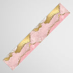Pink Gold Glitter Agate Pretty Girly Table Runner Gallery Image 3