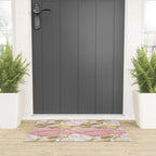 Pink Gold Glitter Agate Pretty Girly Welcome Mat Gallery Image 3