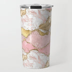Pink Gold Glitter Agate Pretty Girly Travel Mug Gallery Image 1