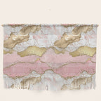Pink Gold Glitter Agate Pretty Girly Wall Hanging Gallery Image 1