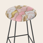 Pink Gold Glitter Agate Pretty Girly Stool Gallery Image 2