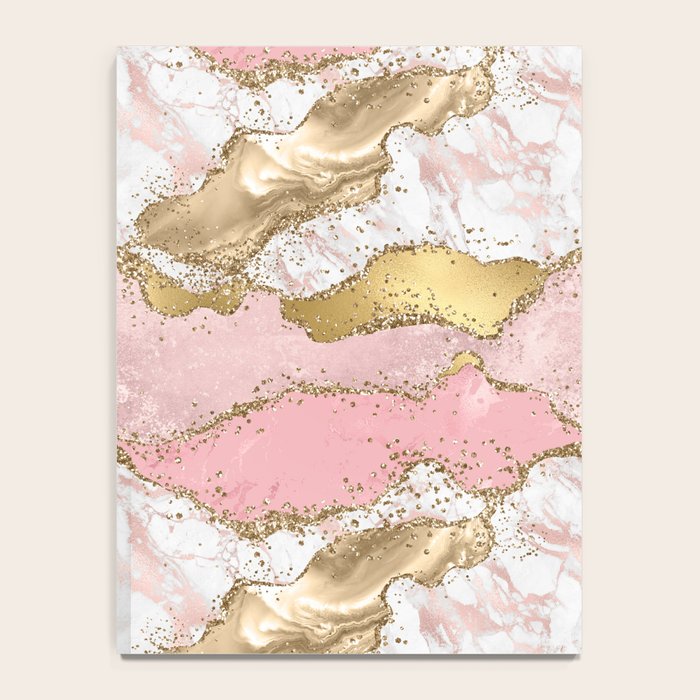 Pink Gold Glitter Agate Pretty Girly Notebook Gallery Image 4