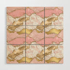 Pink Gold Glitter Agate Pretty Girly Wood Wall Art Gallery Image 1