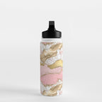 Pink Gold Glitter Agate Pretty Girly Water Bottle Gallery Image 3