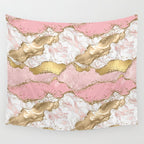 Pink Gold Glitter Agate Pretty Girly Wall Tapestry Gallery Image 4