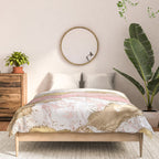 Pink Gold Glitter Agate Pretty Girly Comforter Gallery Image 3