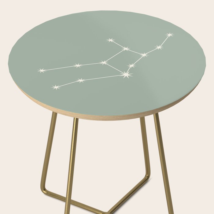 Virgo Zodiac Star Constellation Line Art Soft Sage Side Table Gallery Image 2