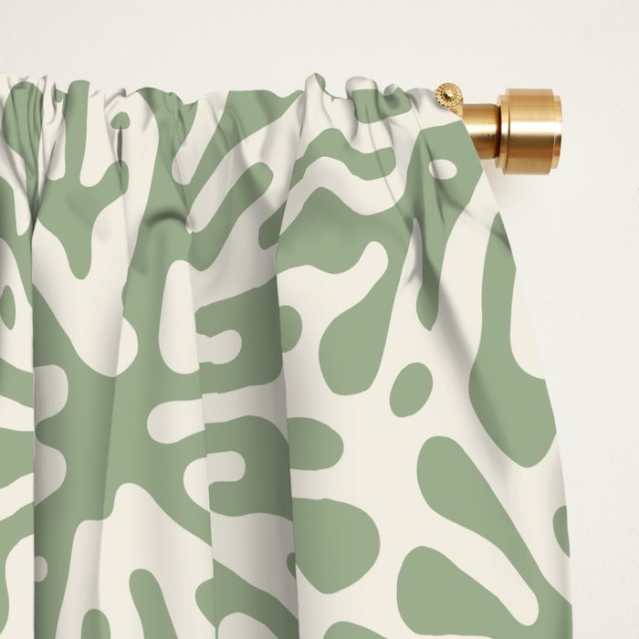 Organic Matter in Ivory and Green Window Curtain Gallery Image 2