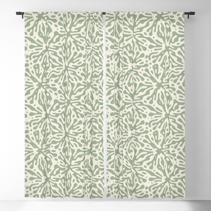 Organic Matter in Ivory and Green Window Curtain Gallery Image 1