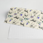 GREYHOUND DOGS and PRESSED FLOWERS Wrapping Paper Gallery Image 2