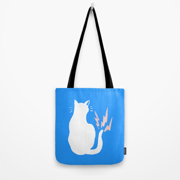 Cat Power! (Sky Blue & Pink) Tote Bag Gallery Image 2