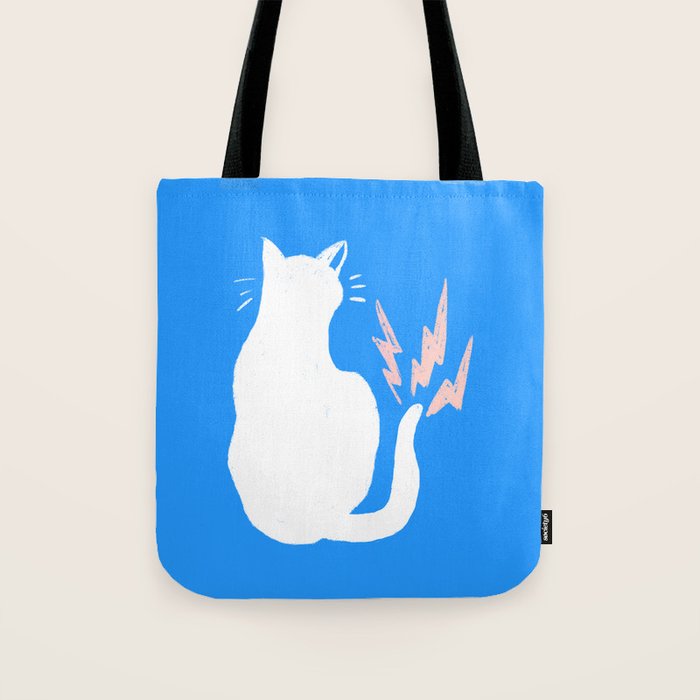 Cat Power! (Sky Blue & Pink) Tote Bag Gallery Image 1