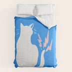 Cat Power! (Sky Blue & Pink) Comforter Gallery Image 6