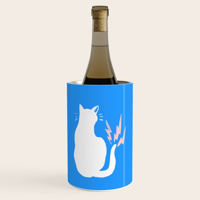 Cat Power! (Sky Blue & Pink) Wine Chiller Gallery Image 1