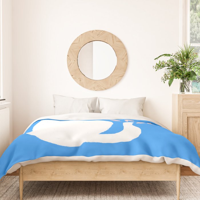 Cat Power! (Sky Blue & Pink) Duvet Cover Gallery Image 3