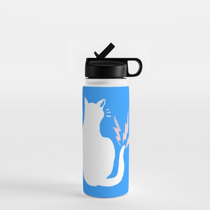 Cat Power! (Sky Blue & Pink) Water Bottle Gallery Image 1